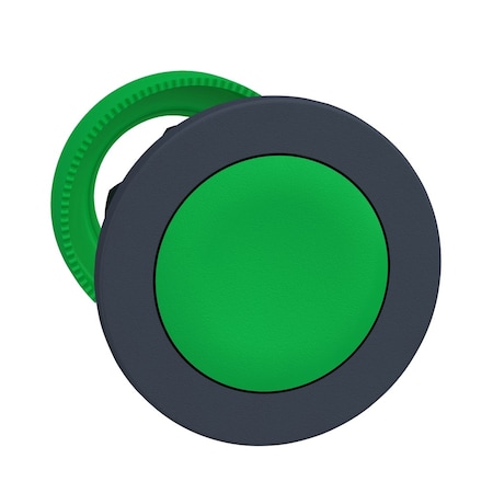 Antimicrobial Flush mounted push button head, Harmony XB5, plastic, green, 30mm, spring return, unmarked MPN:ZB5FA3