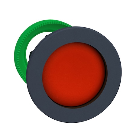 Harmony XB5, Antimicrobial Flush mounted push button head, plastic, recessed, red, Ã˜30, spring return, unmarked, dark grey bezel MPN:ZB5FA46