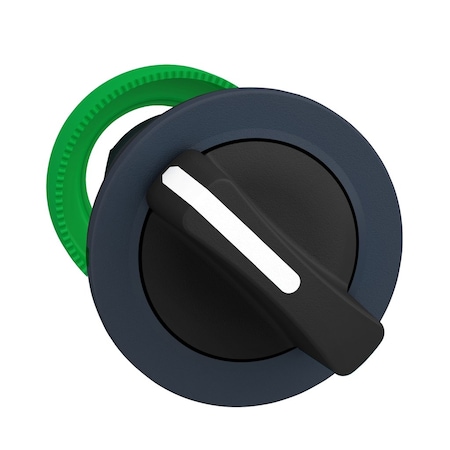 Antimicrobial Flush mounted selector switch head, Harmony XB5, plastic, black, 30mm, 2 positions, stay put MPN:ZB5FD2