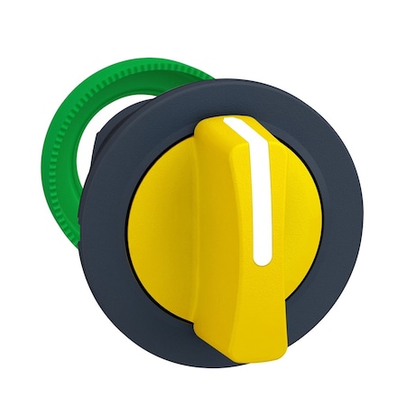 Head for selector switch, Harmony XB5, flush mounted yellow 3 pos return right to center MPN:ZB5FD805