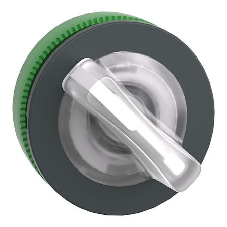 Head for illuminated selector switch, Harmony XB5, plastic, white handle, universal LED, 2 positions, stay put MPN:ZB5FK1213