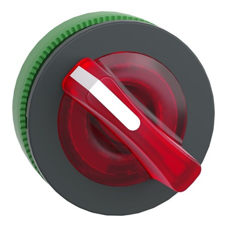 Head for illuminated selector switch, Harmony XB5, plastic, red handle, universal LED, 2 positions, stay put MPN:ZB5FK1243
