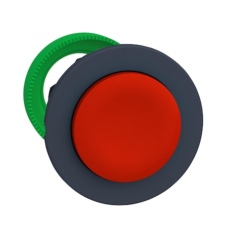 Harmony XB5, Antimicrobial Flush mounted push button head, plastic, projecting, red, Ã˜30, spring return, unmarked, dark grey bezel MPN:ZB5FL4