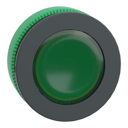 Head for pilot light, Harmony XB5, antimicrobial, plastic, green, 30mm, universal LED, plain lens MPN:ZB5FV033