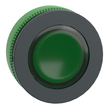 Head for illuminated push button, Harmony XB5, antimicrobial, green, white, 30mm, universal LED, plain lens MPN:ZB5FW333
