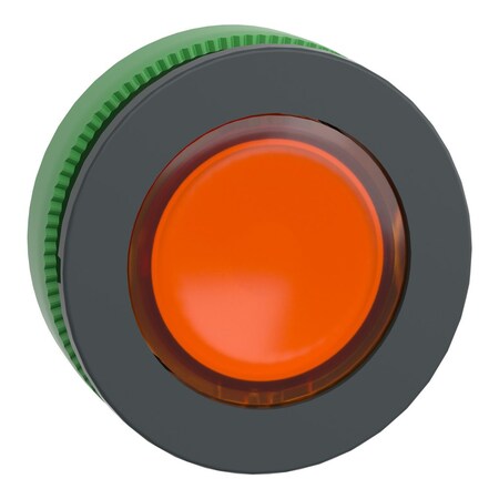 Head for illuminated push button, Harmony XB5, antimicrobial, plastic, orange, 30mm, universal LED, plain lens MPN:ZB5FW353