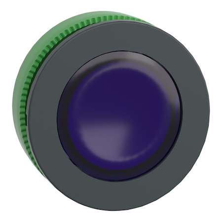 Head for illuminated push button, Harmony XB5, antimicrobial, plastic, blue, 30mm, universal LED, plain lens MPN:ZB5FW363