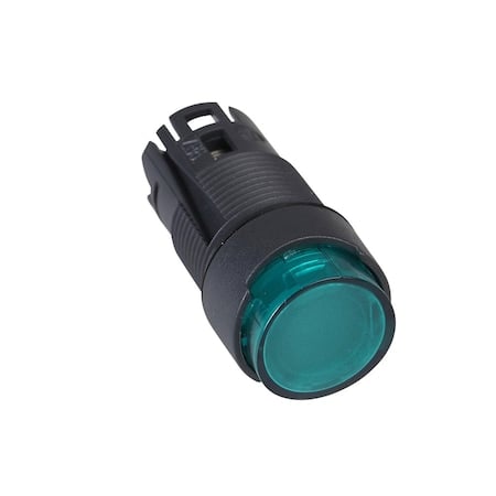 Head for illuminated push button, Harmony XB6, green projecting pushbutton, 16 spring return 12.24 V MPN:ZB6AE3