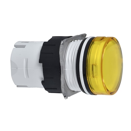 Head for pilot light, Harmony XB6, yellow, 16mm, integral LED MPN:ZB6AV5