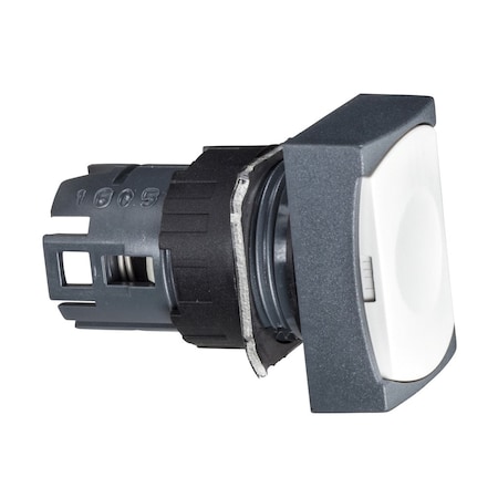 Head for non illuminated push button, Harmony XB6, white rectangular flush, 16mm, integral LED, spring return, unmarked MPN:ZB6DA1