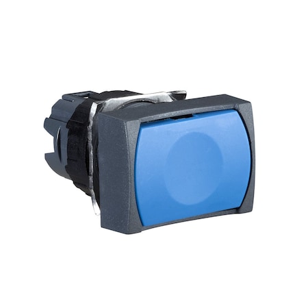 Head for non illuminated push button, Harmony XB6, blue rectang flush pushbutton Ã˜ 16 spring return unmarked MPN:ZB6DA6
