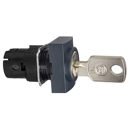 Head for key selector switch, Harmony XB6, rectangular, 16mm, 2 positions, stay put, 200 MPN:ZB6DGB