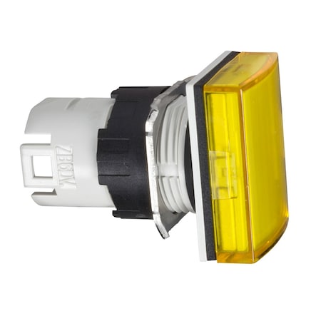 Head for pilot light, Harmony XB6, rectangular yellow, 16mm, integral LED MPN:ZB6DV5