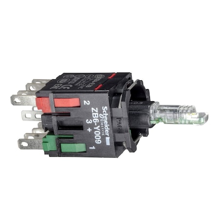 Complete body for illuminated push button, Harmony XB6, red light block with body/fixing collar with integral LED 12.24 V 1NC MPN:ZB6ZB42B