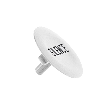 Cap for push button head, Harmony XB4, plastic, white, 22mm, black marked SILENCE MPN:ZBA147