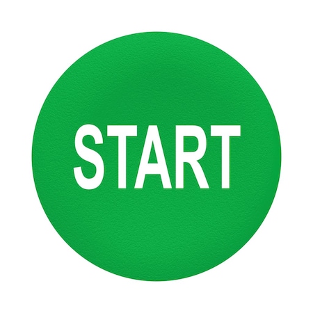 Cap for push button head, Harmony XB4, plastic, green, 22mm, white marked START MPN:ZBA333