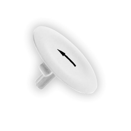 Cap for push button head, Harmony XB4, plastic, white, 22mm, black marked arrow MPN:ZBA334