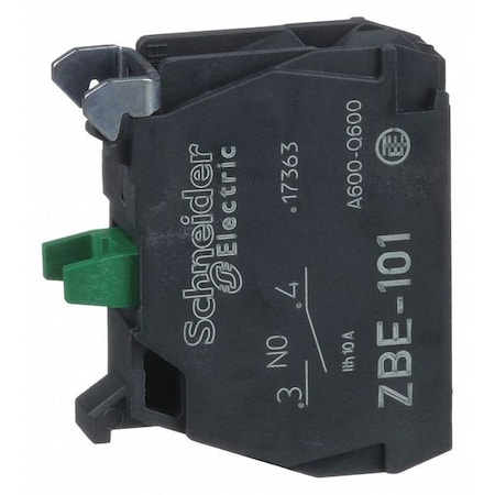 Contact Block, Momentary, 1NO, 22 mm, 10A at 600V AV, Screw-clamp Terminal MPN:ZBE101