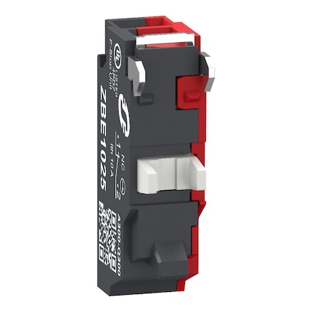Single contact block, Harmony XB4, Hamony XB5, silver alloy, compact push in terminals, 1 NC MPN:ZBE1025