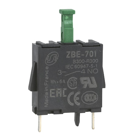 Single contact block, Harmony XB4, silver alloy, pins for printed circuit board, 1NO MPN:ZBE701