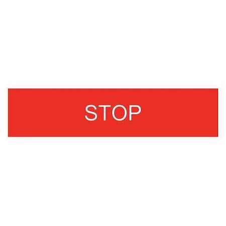 LegendPlate, Stop, White/Red, Rectangular MPN:ZBY02304