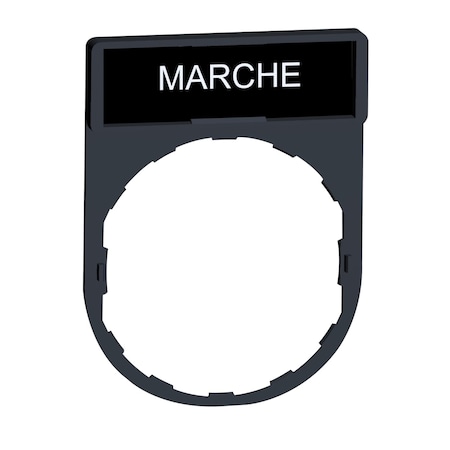 Legend holder 30x40mm, Harmony XB4, plastic, with legend 8x27mm, marked MARCHE MPN:ZBY2103