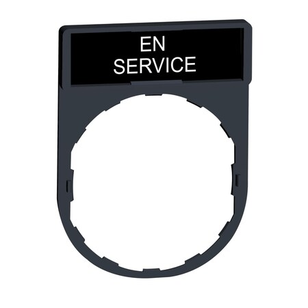 Legend holder, Harmony XB4, 30 x 40mm, plastic, 8 x 27mm legend, white marked EN SERVICE MPN:ZBY2111
