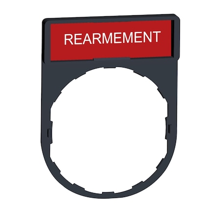 Legend holder, Harmony XB4, 30 x 40mm, plastic, 8 x 27mm legend, white marked REARMEMENT MPN:ZBY2123