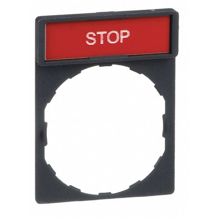LegendPlate, Stop, White/Gray, Rectangular MPN:ZBY2304
