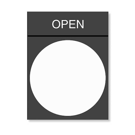 LegendPlate, Open, Wht/Blk/Red, Rectangular MPN:ZBY2313