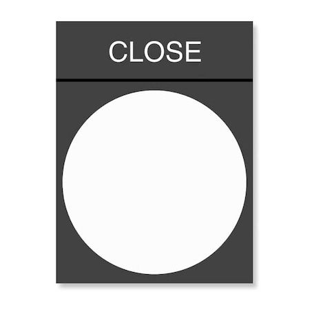 LegendPlate, Close, Wht/Blk/Red, Rectangle MPN:ZBY2314