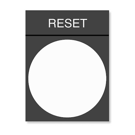 LegndPlate, Reset, Wht/Blk/Wht, Rectangle MPN:ZBY2322