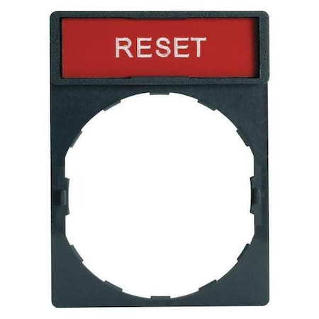 Legend Plate, Rectangular, Reset, White/Red MPN:ZBY2323