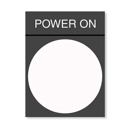 LegndPlate, PowerOn, Wht/Blk/Red, Rectangle MPN:ZBY2326