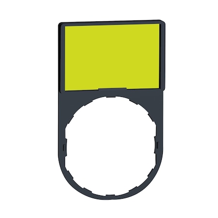 Legend holder 30x50mm, Harmony XB4, plastic, with legend 18x27mm, 1 white side, 1 yellow side, unmarked MPN:ZBY6102