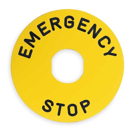 LegendPlate, EmergencyStop, Blk/Ylw, Round MPN:ZBY8330