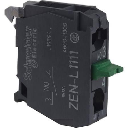 Contact block, Harmony XAL, XAPS, single contact, silver alloy, rear mounting, screw clamp terminal, 1NO MPN:ZENL1111TQ