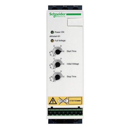 Soft starter for asynchronous motor, Altistart 01, ATS01, 22A, 380 to 415V, 7.5 to 11kW MPN:ATS01N222QN