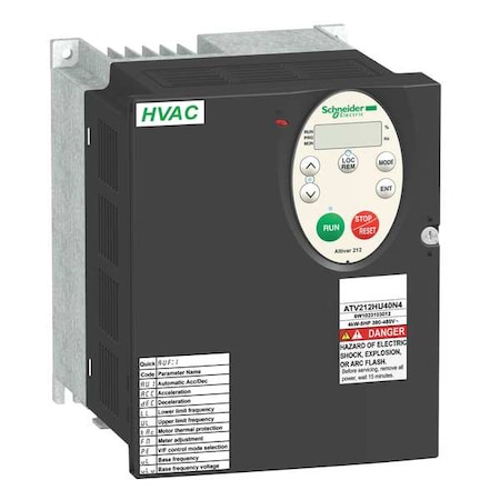 Variable Frequency Drive, 5 HP, 400-480V, Altivar 212 AC Drive MPN:ATV212HU40N4