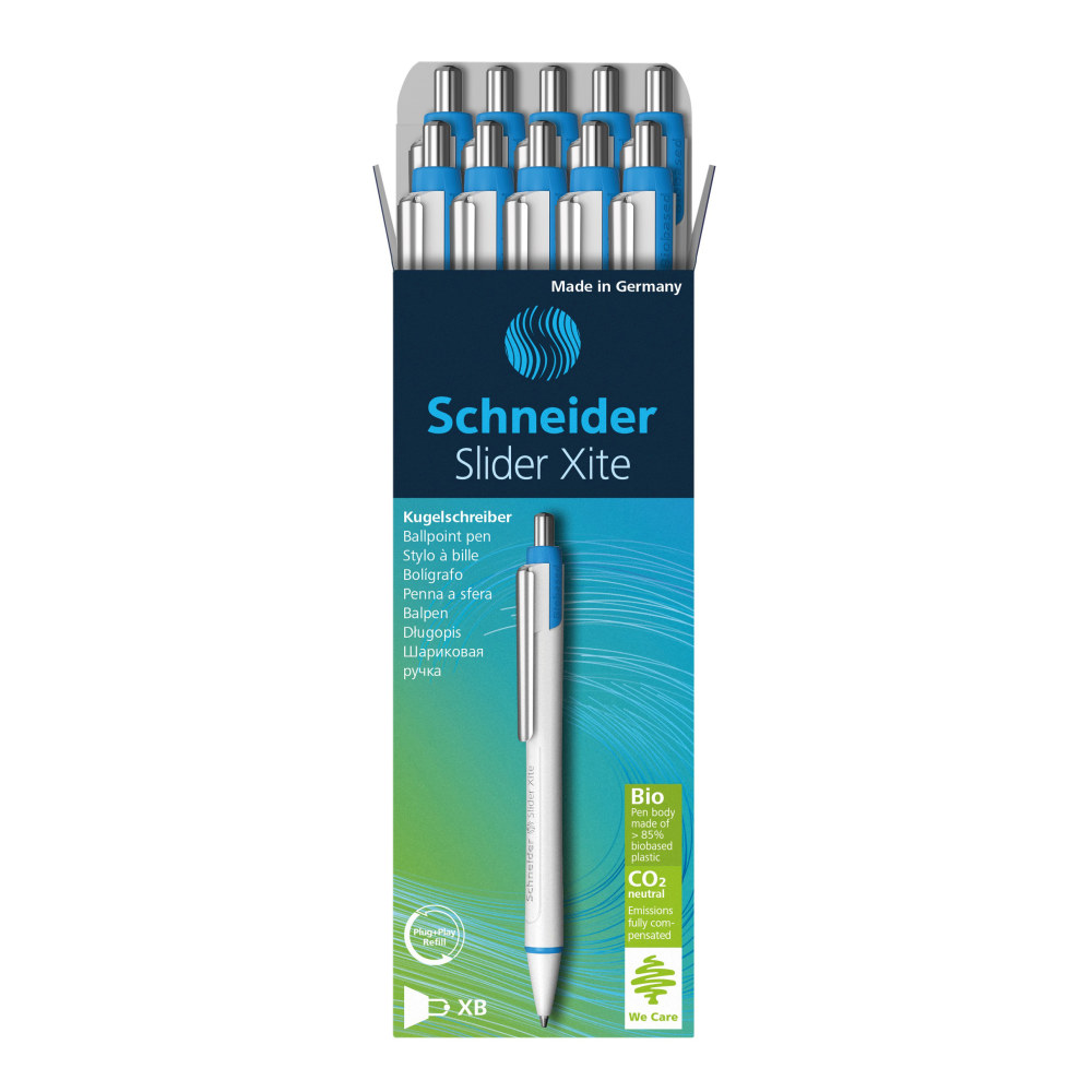 Schneider Slider Xite XB Retractable Ballpoint Pens, Extra-Bold Point, 1.4 mm, White Barrel, Black Ink, Pack Of 10 Pens MPN:133201