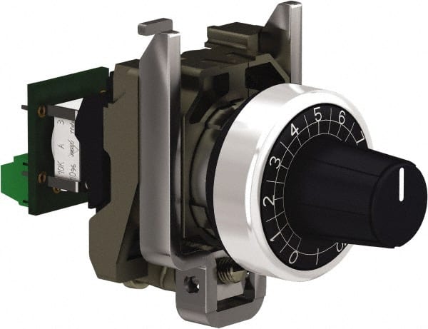 Potentiometers; Resistance (Ohms): 4700 ; Operator Type: Knob ; Wattage: 1 ; Mounting Hole Diameter (mm): 22 ; NEMA Rating: 4 ; Standards Met: EN/IEC 60947-1; EN/IEC 60947-5-1; UL508; UL; CSA; CSA C22-2 MPN:XB4BD912R4K7