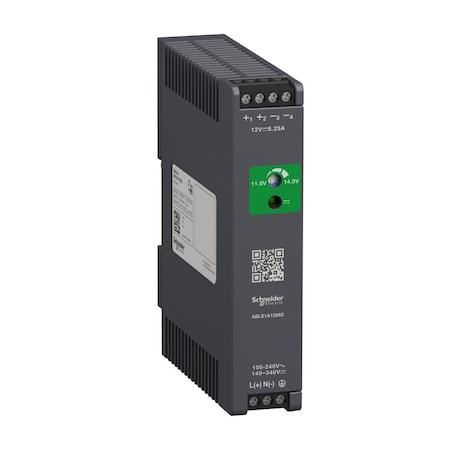 Power Supply, 100 to 240V AC, 12 V DC, 75W, 6.25A, DIN Rail MPN:ABLS1A12062