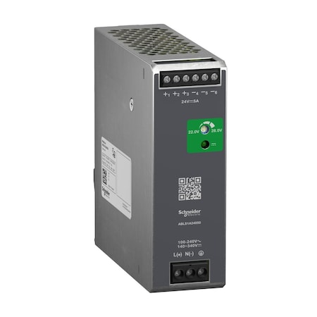 Power Supply, 100 to 240V AC, 24V DC, 120W, 5A, DIN Rail MPN:ABLS1A24050