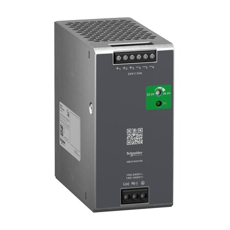 Power Supply, 100 to 240V AC, 24V DC, 240W, 10A, DIN Rail MPN:ABLS1A24100