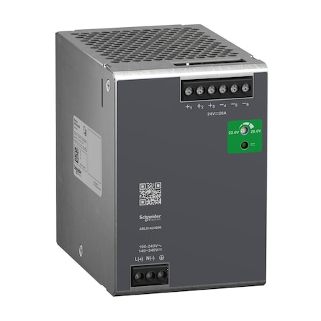 Power Supply, 100 to 240V AC, 24 V DC, 480W, 20A, DIN Rail MPN:ABLS1A24200