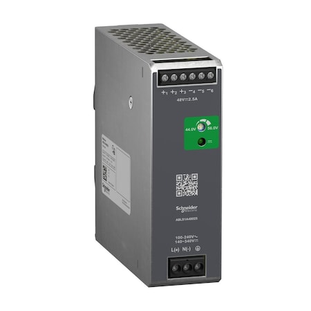 Power Supply, 100 to 240V AC, 48 V DC, 120W, 2.5A, DIN Rail MPN:ABLS1A48025