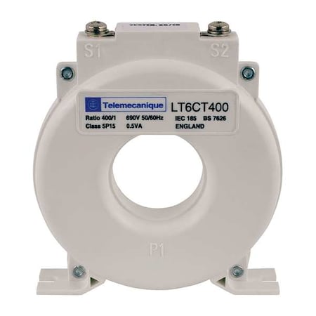 Solid Core Current Transformer, 0 to 400A, 0 to 1A, Screw Terminal MPN:LT6CT4001