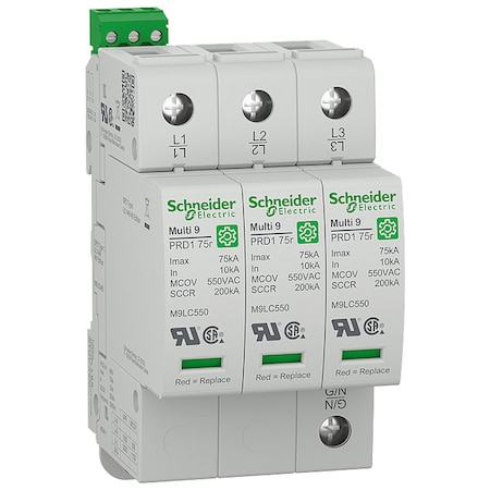 Surge Arrester, 3 Phase, 480V, 3 Poles, 4 Wires MPN:M9L53480