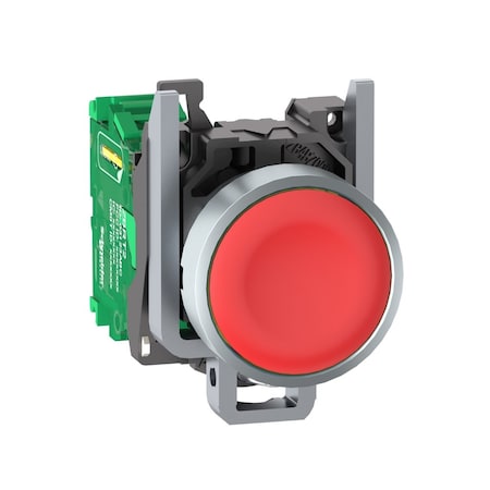 Wireless and batteryless transmitter, Harmony XB5R, push button, metal, red, 22mm, spring return MPN:ZB4RTA4