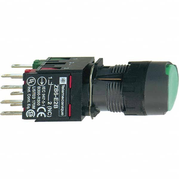 Push-Button Switch: 16 mm Mounting Hole Dia, Maintained (MA) MPN:XB6AF3B5B